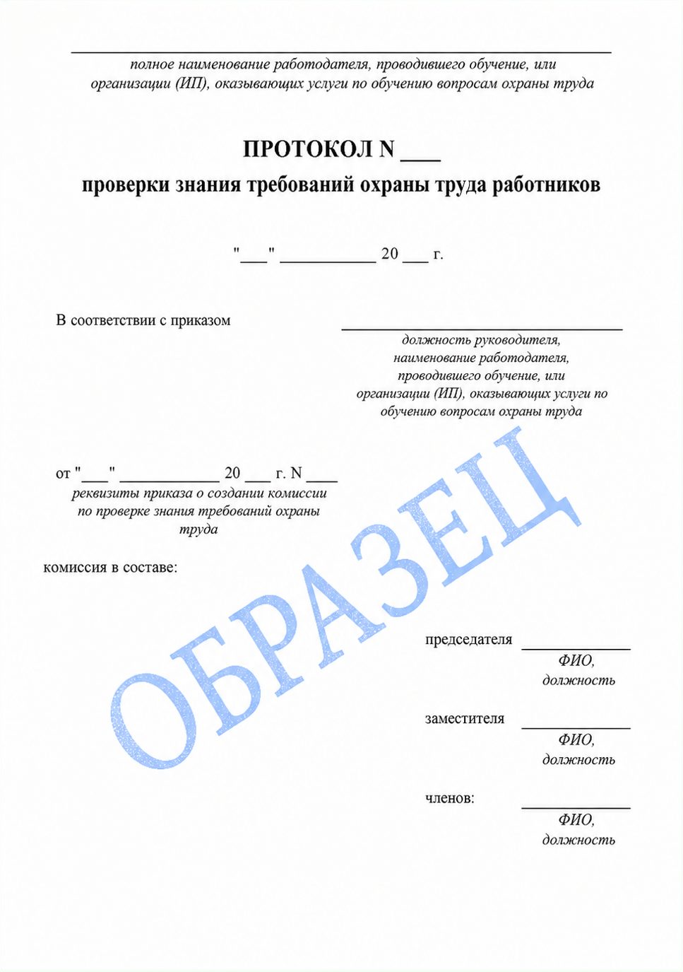 Образец протокола